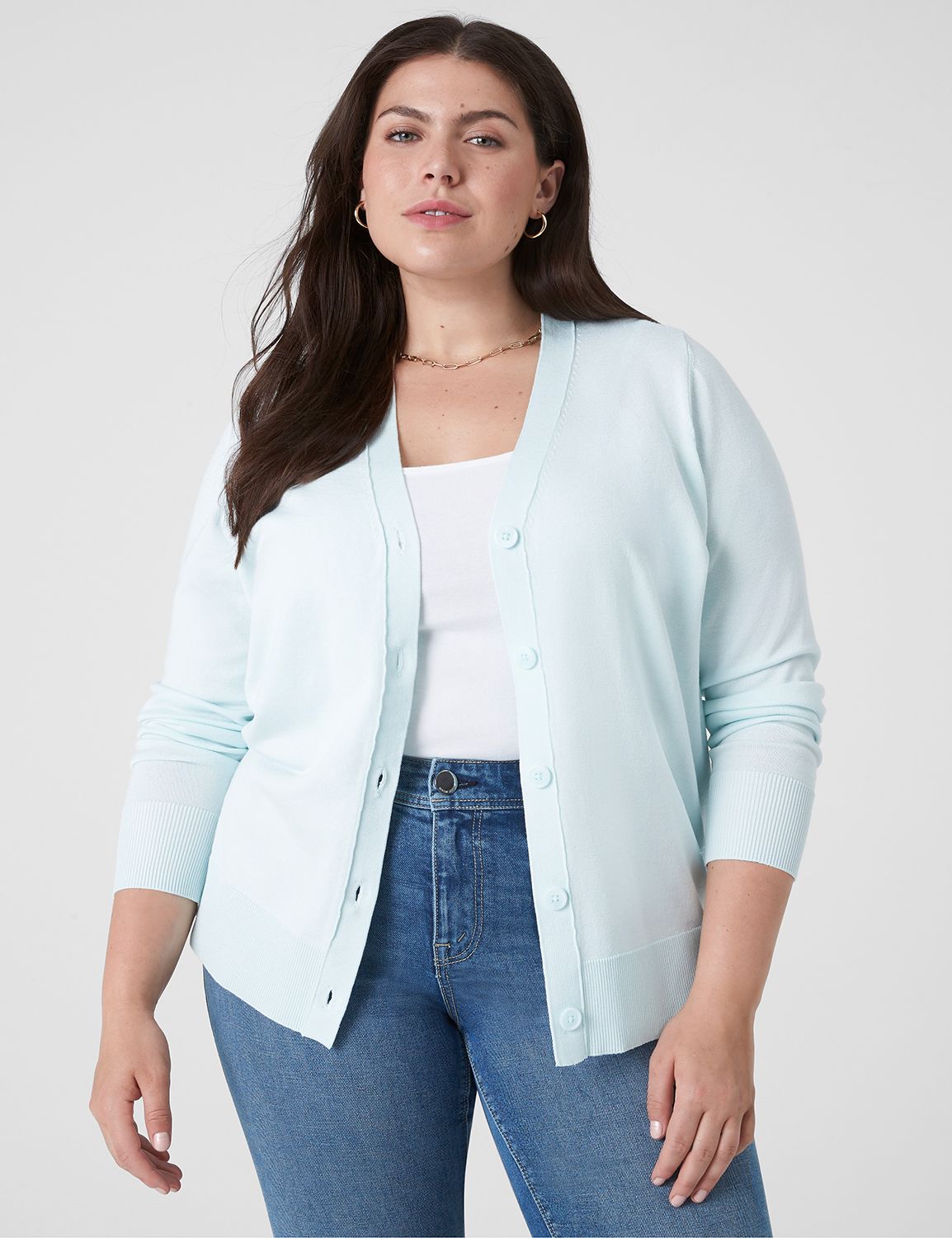 Classic Long Sleeve V-Neck Button F Product Image 1