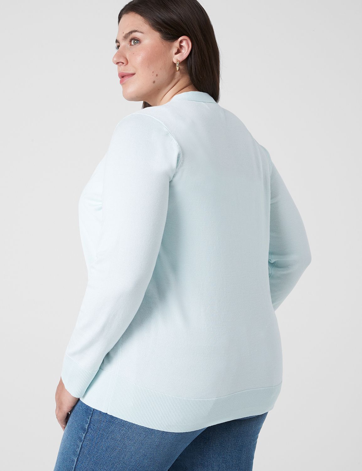 Classic Long Sleeve V-Neck Button F Product Image 2