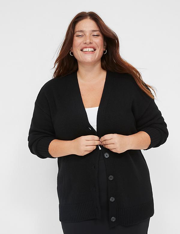Long-Sleeve Button-Front Cardigan