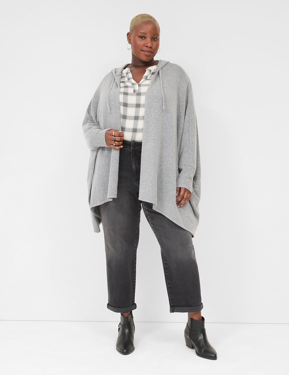 Relaxed Long Sleeve Hooded Cardigan Product Image 3