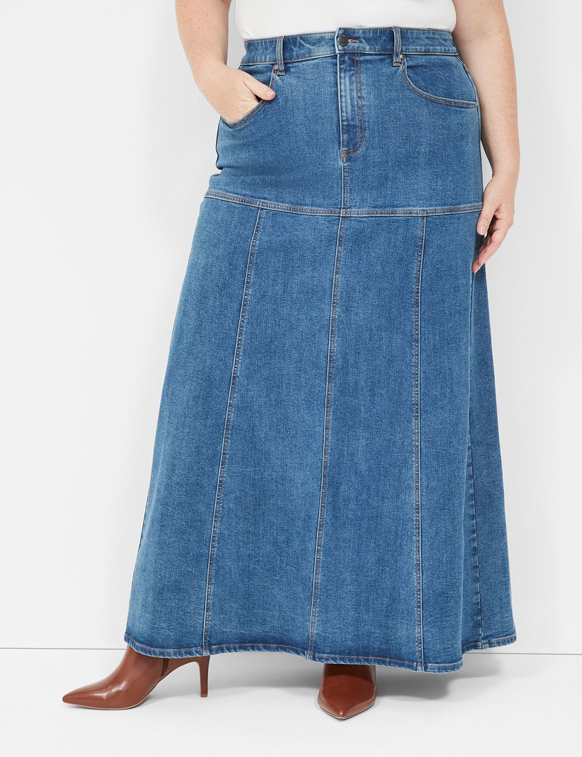 Lane bryant sales denim skirt