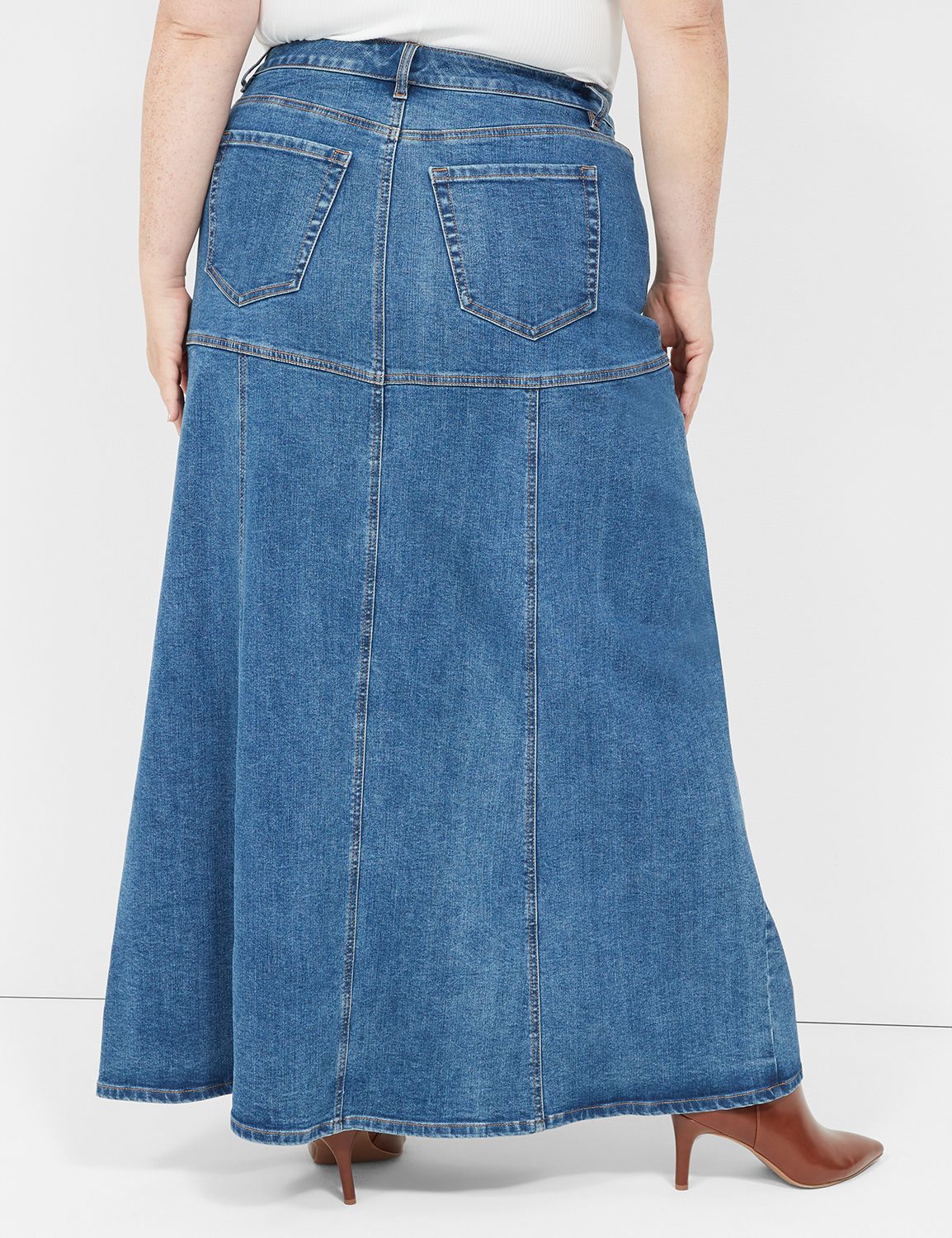 DENIM MAXI SKIRT HIGH RISE- BASTILL | LaneBryant