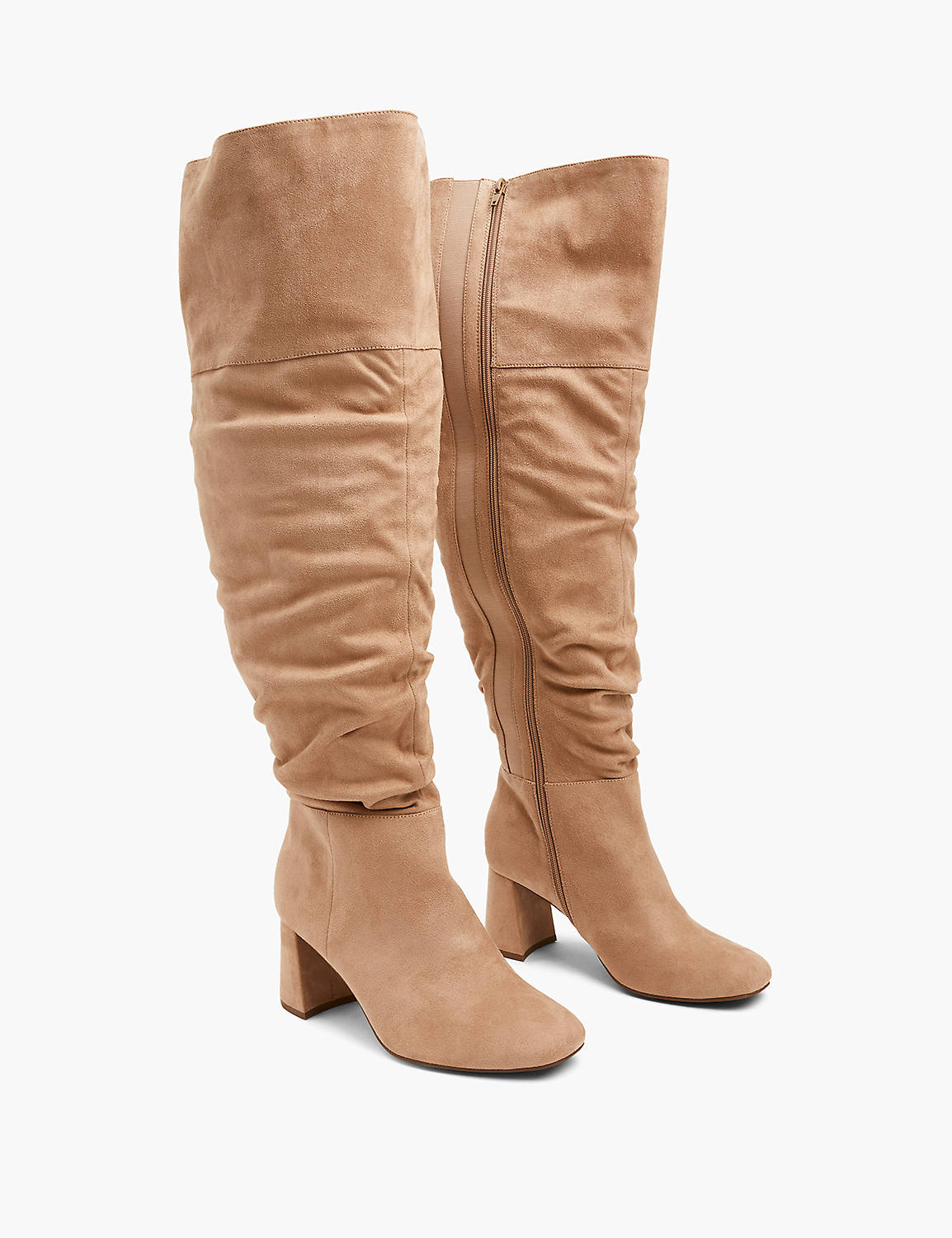 lane bryant dream cloud faux-suede over-the-knee boot 9w brazilian sand