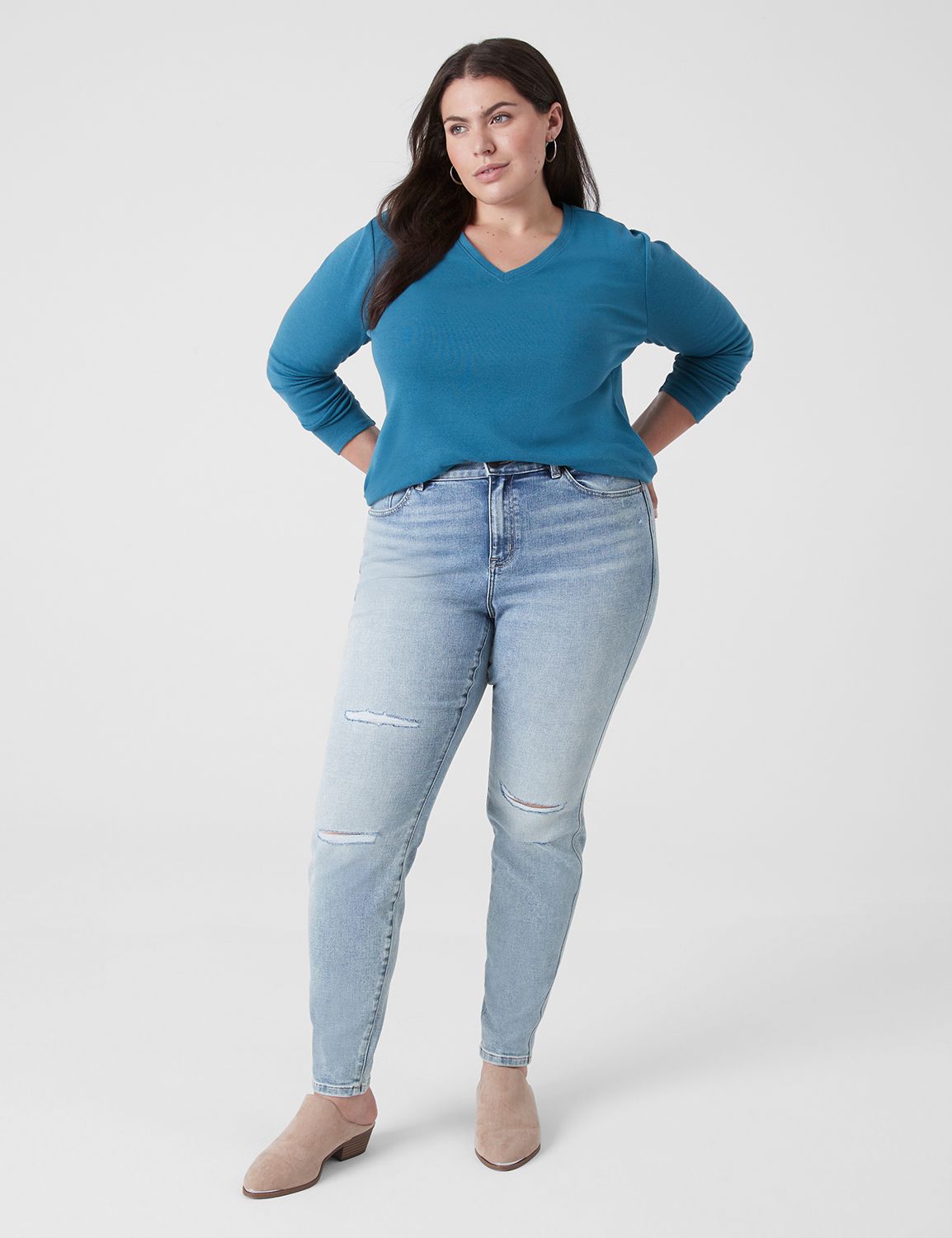 Plus Curvy High-Rise Skinny Jeans in Lanette Wash