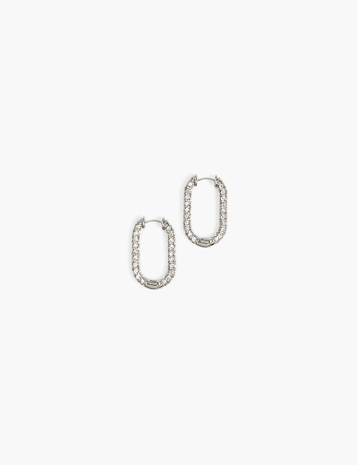 Pave Oblong Hoop Earring Product Image 1