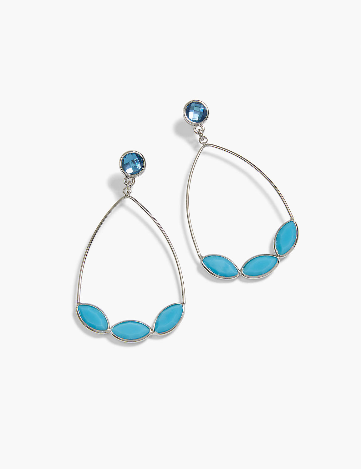 Blue Crystal Drop Earrings Product Image 1
