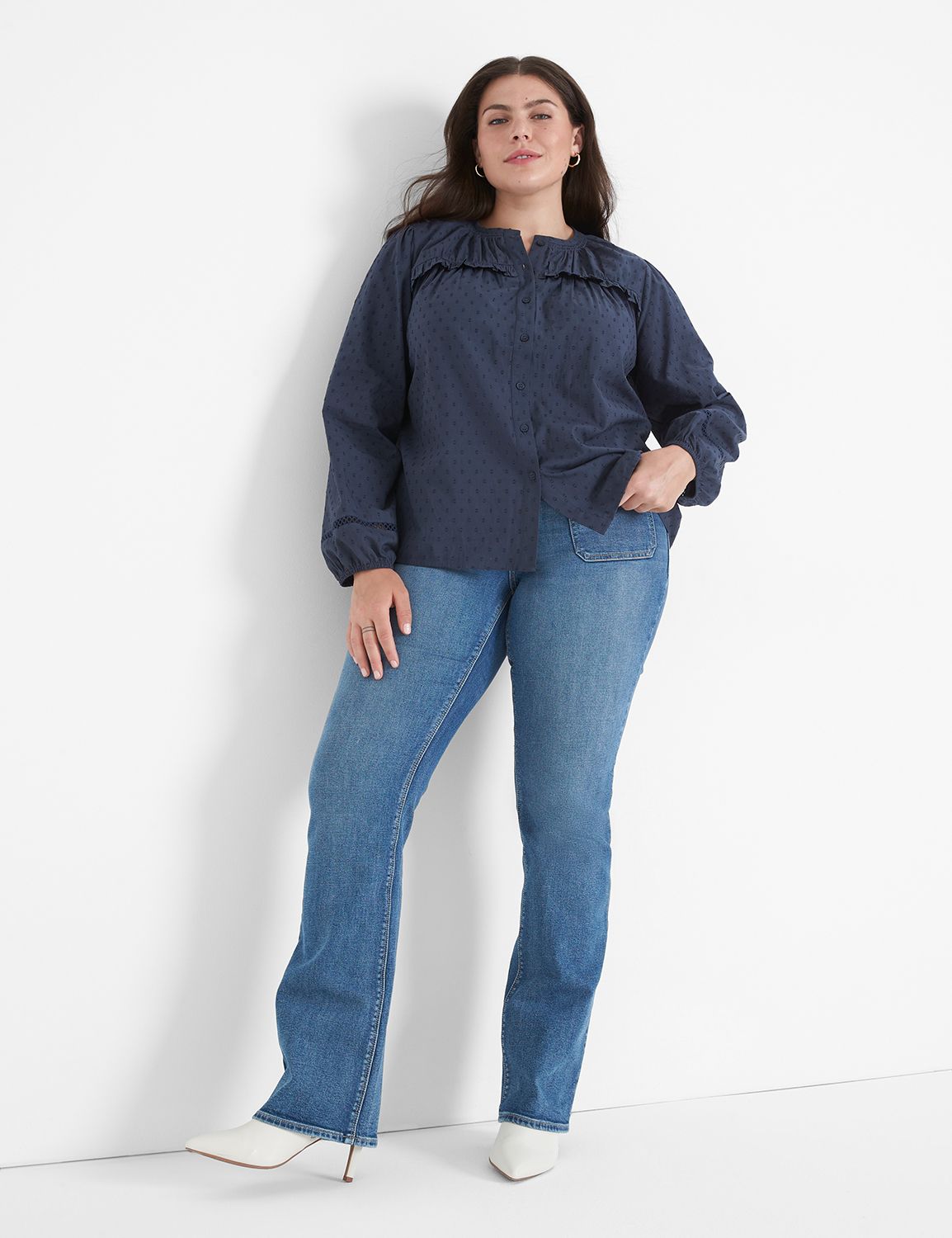 Clothing Lane Bryant Denim Shirt NEW CORE DENIM JACKET WHITE DENIM