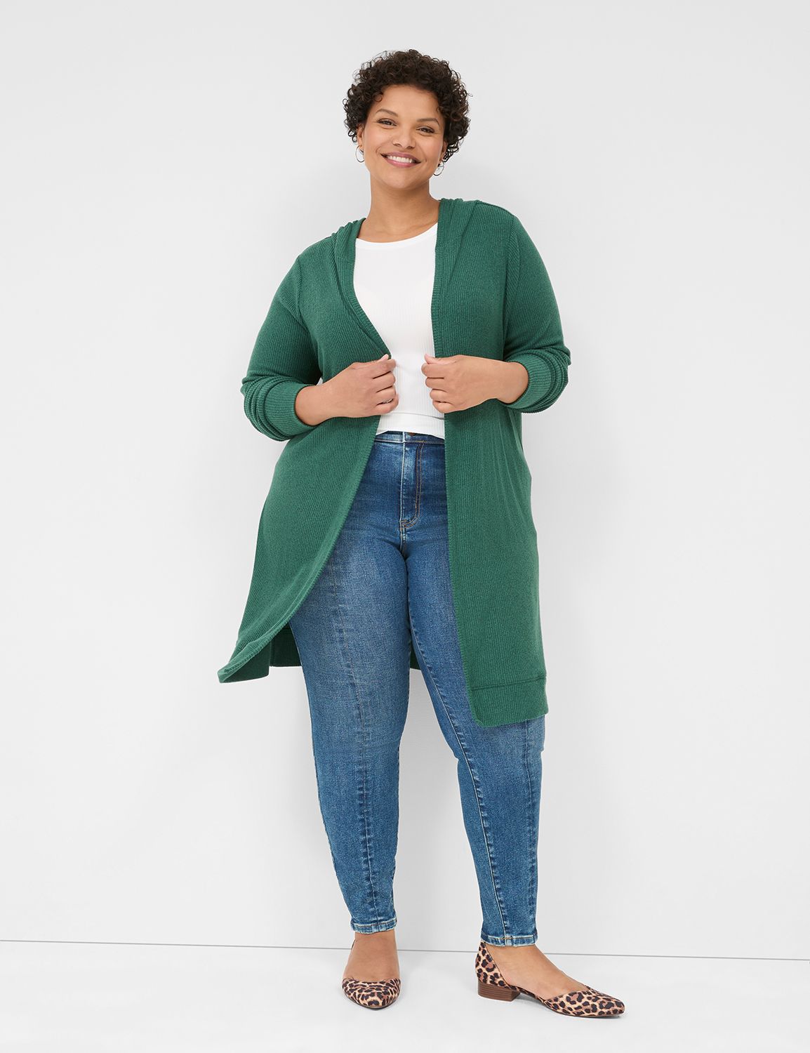 Long-Sleeve Rib Hooded Duster | LaneBryant