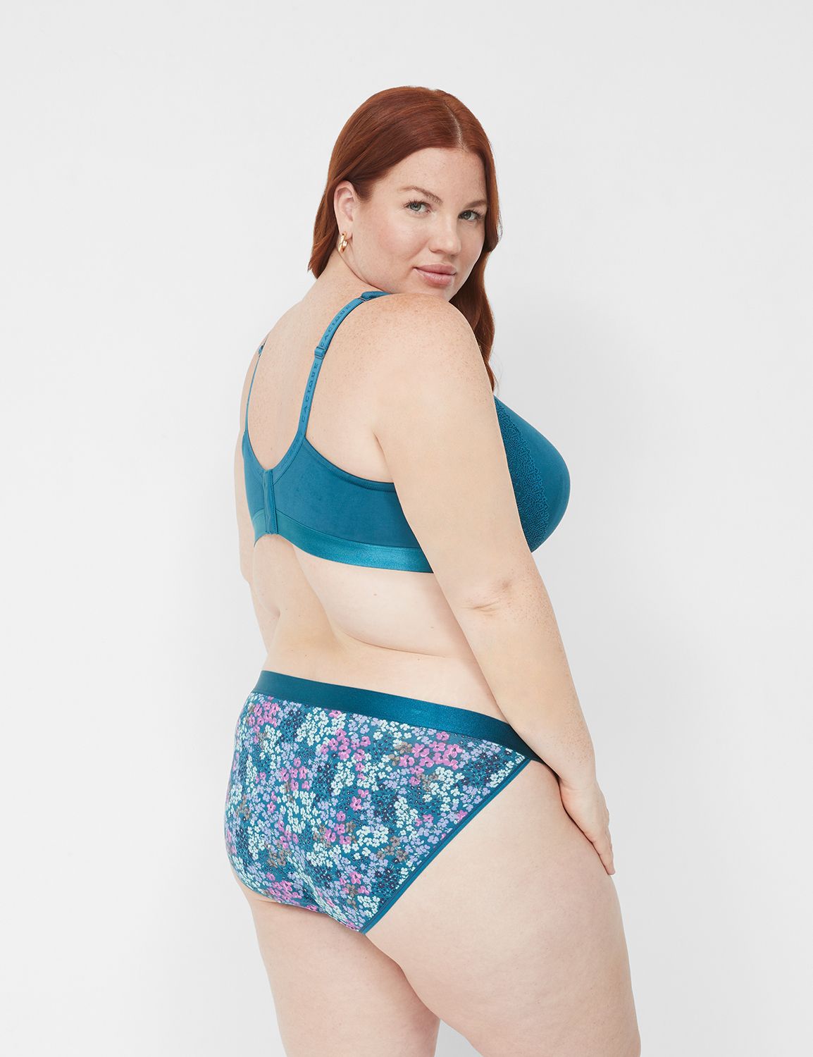 Cotton HighLeg Bikini Panty With Shine Waistband LaneBryant
