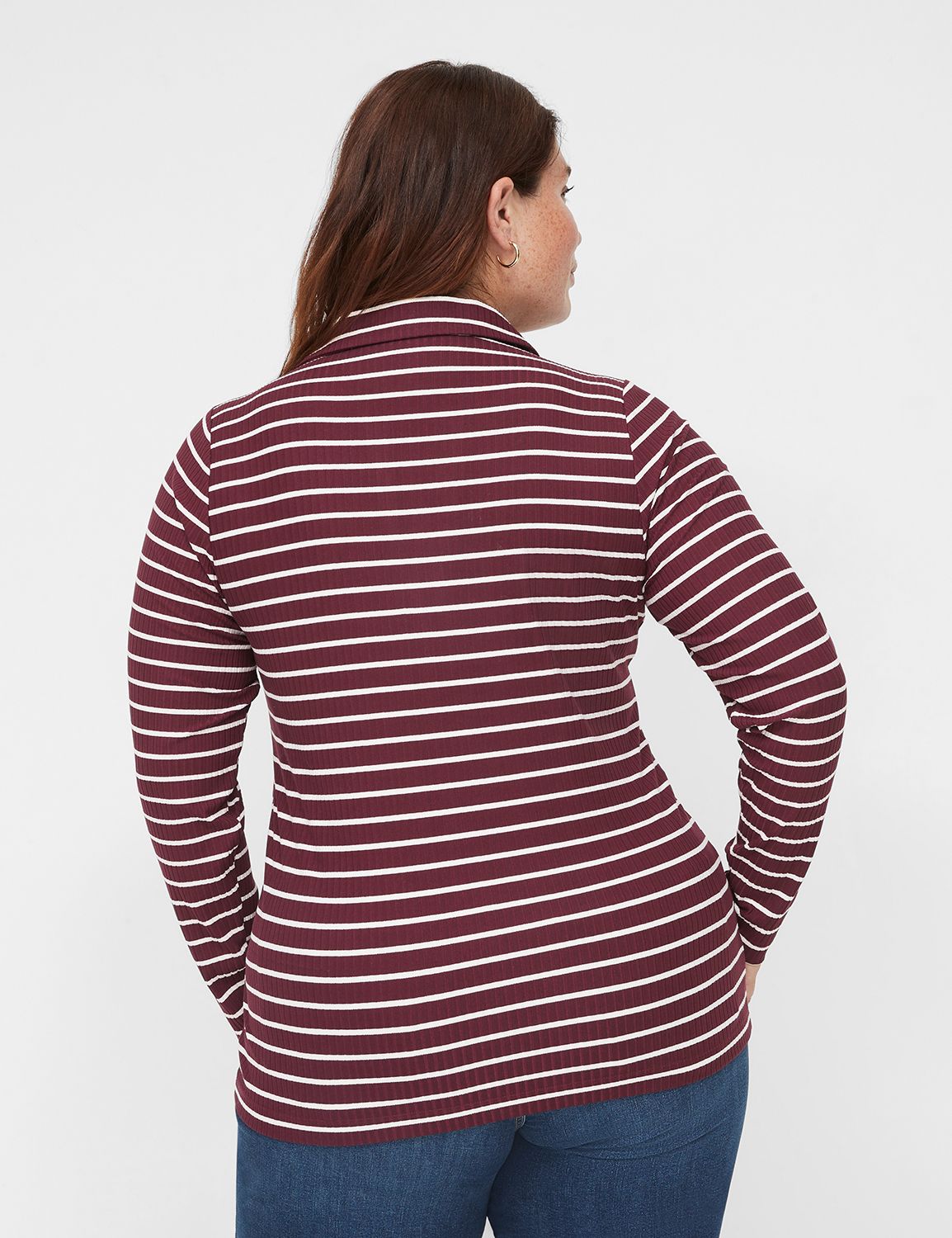 polo neck longsleeve top