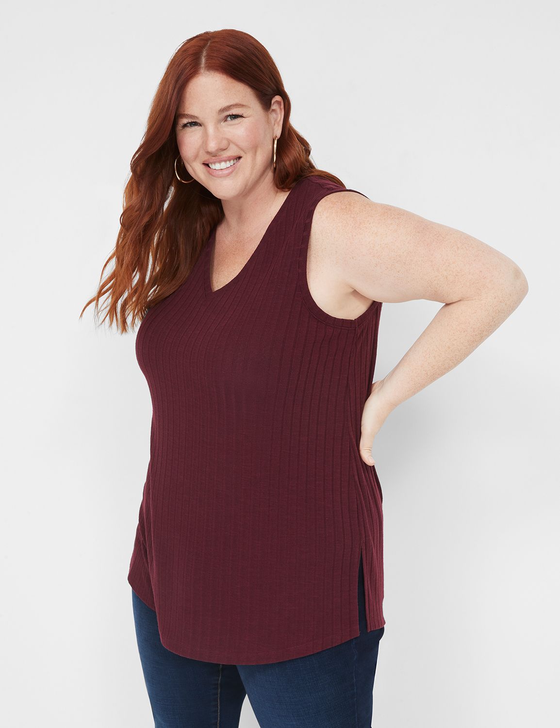 Classic Sleeveless V Neck Tunic Tan
