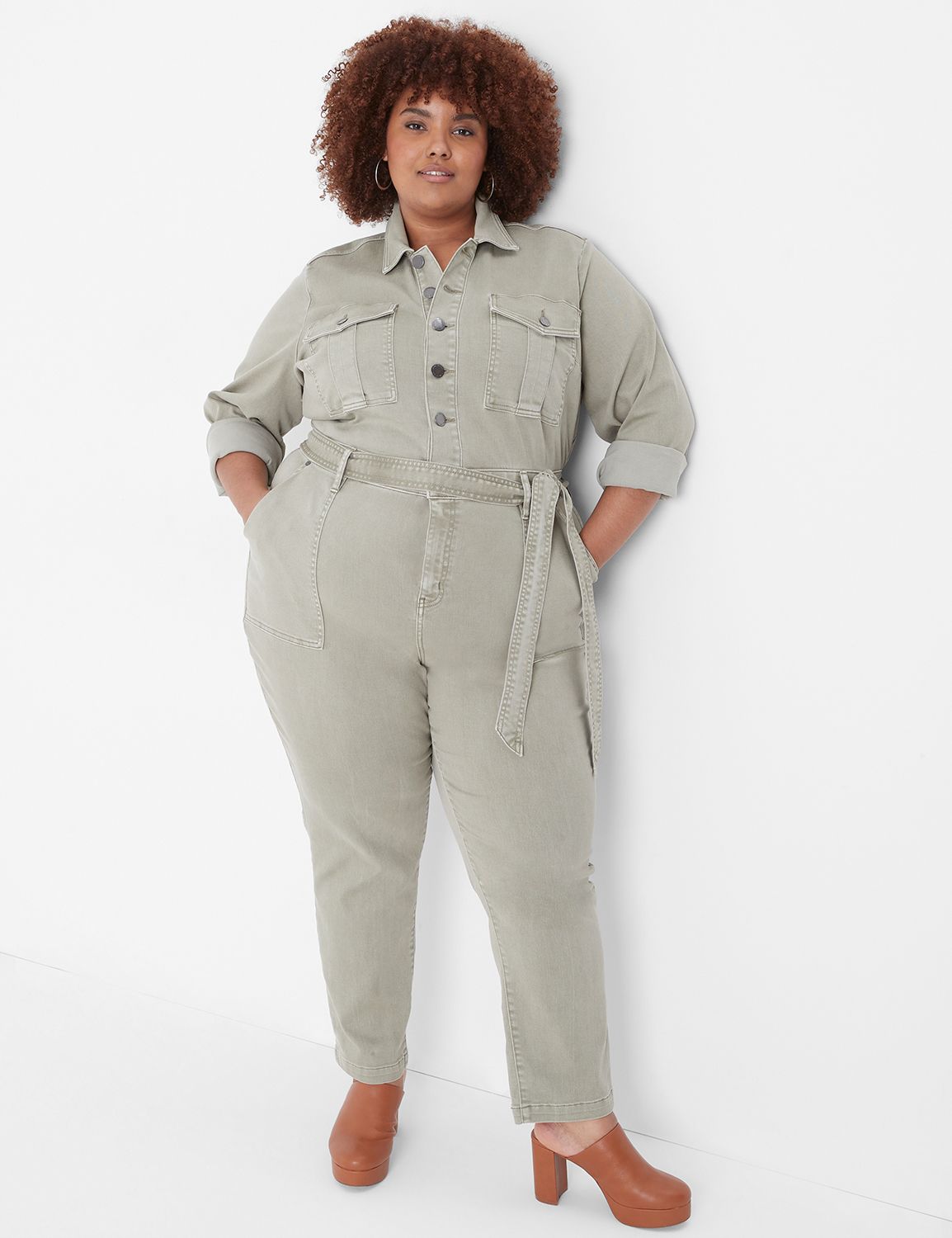 Plus Size Soft Tailored Wide Leg Jumpsuit