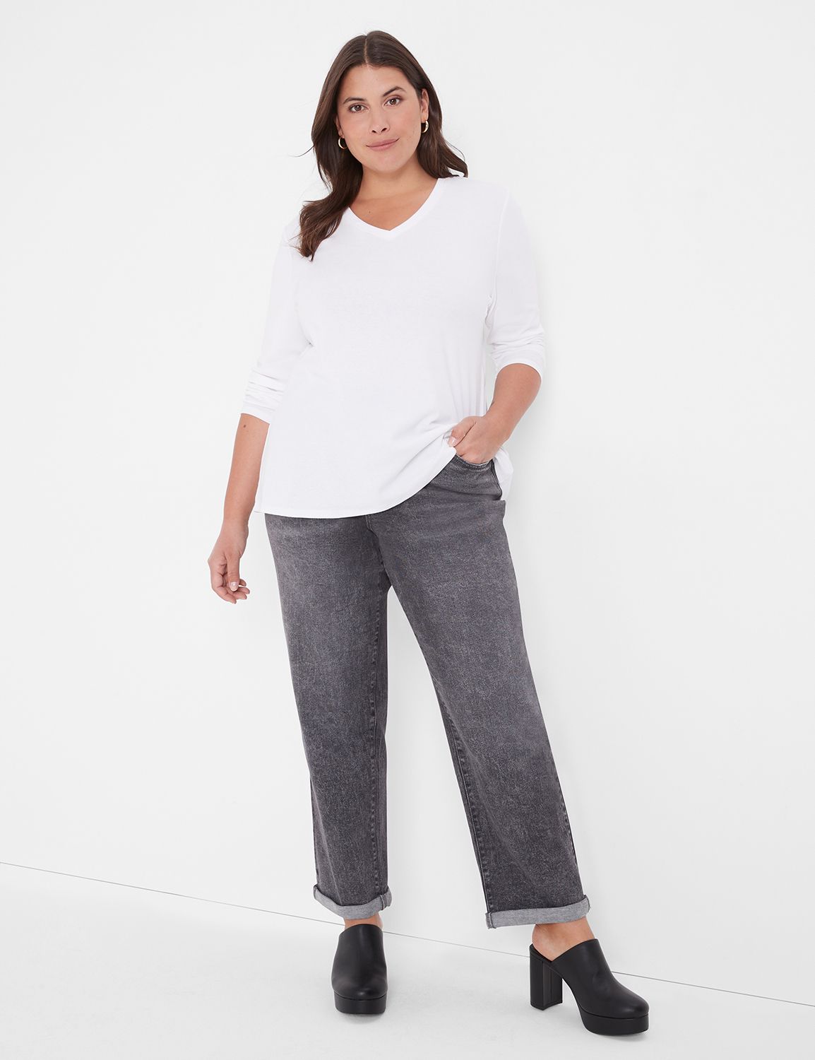 Classic LS V Neck Tee 1138413 Copy Product Image 3
