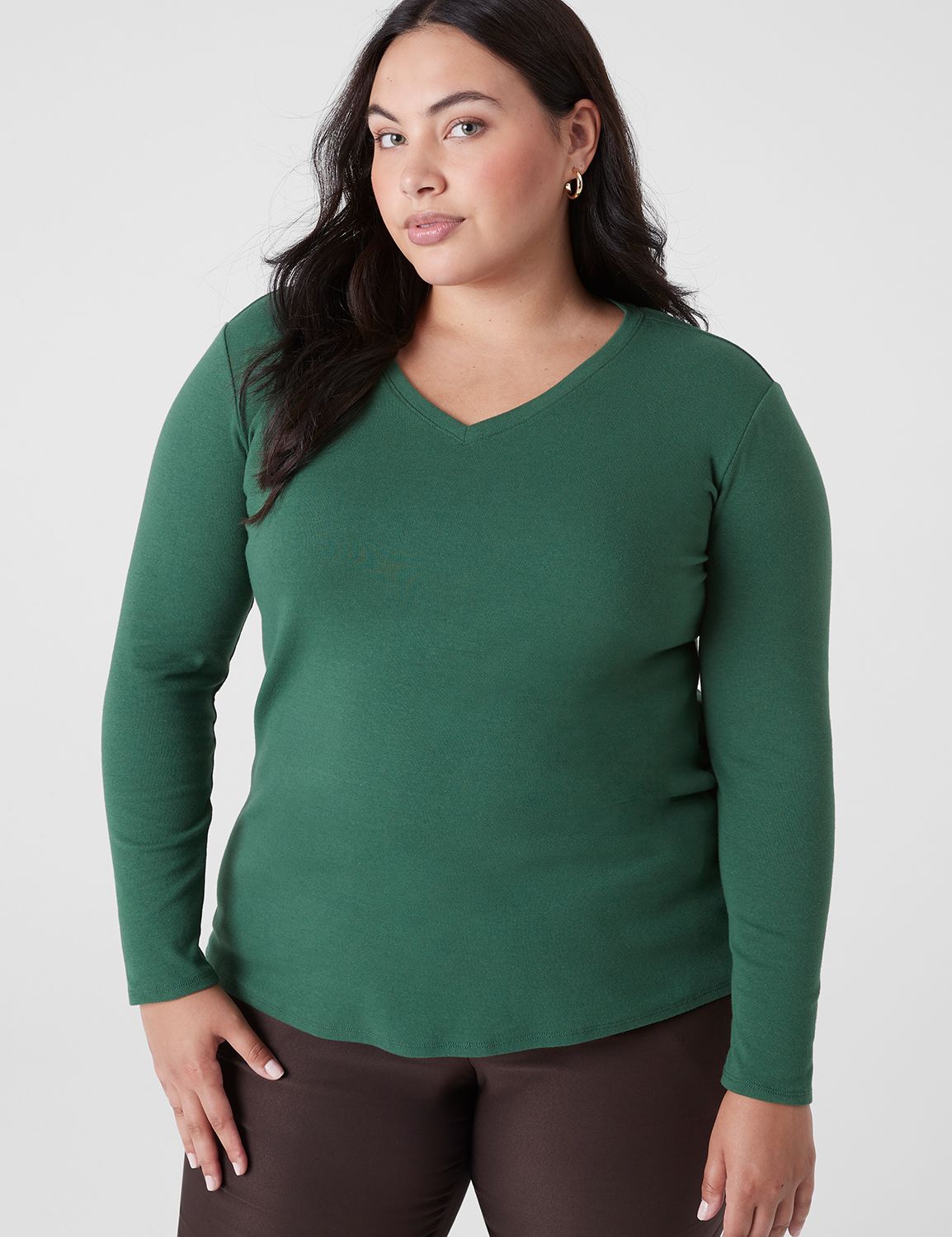 Classic LS V Neck Tee 1138413 Copy | LaneBryant