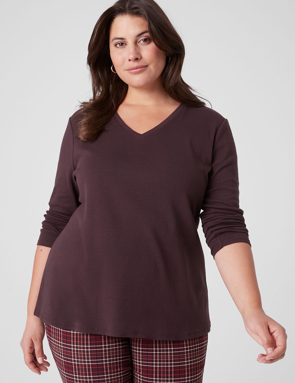 Classic LS V Neck Tee 1138413 Copy | LaneBryant