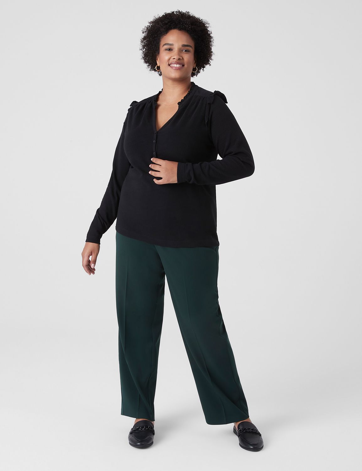 Autograph Knitwear Seamed Pocket Ponte Pants - Womens - Plus Size Curvy -  Navy