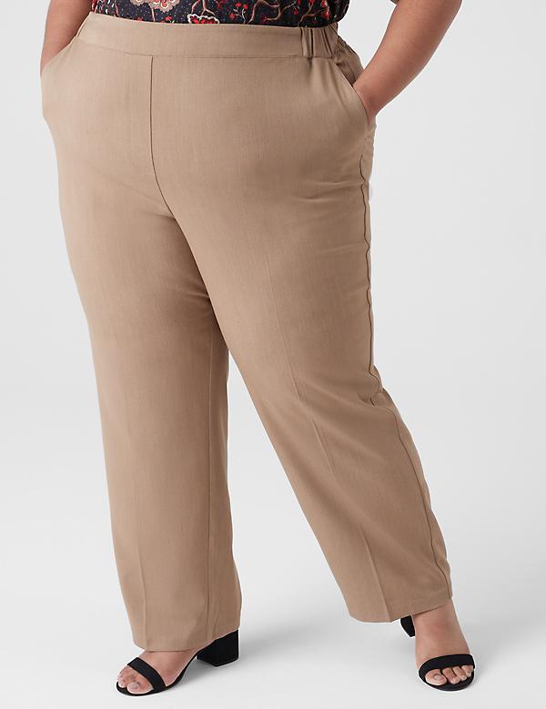 Perfect Drape Pull-On Straight Leg Trouser Pant
