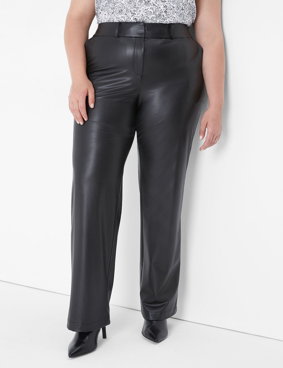 Faux Leather Pants with Patch Pocket Detail — White – Forma Brand