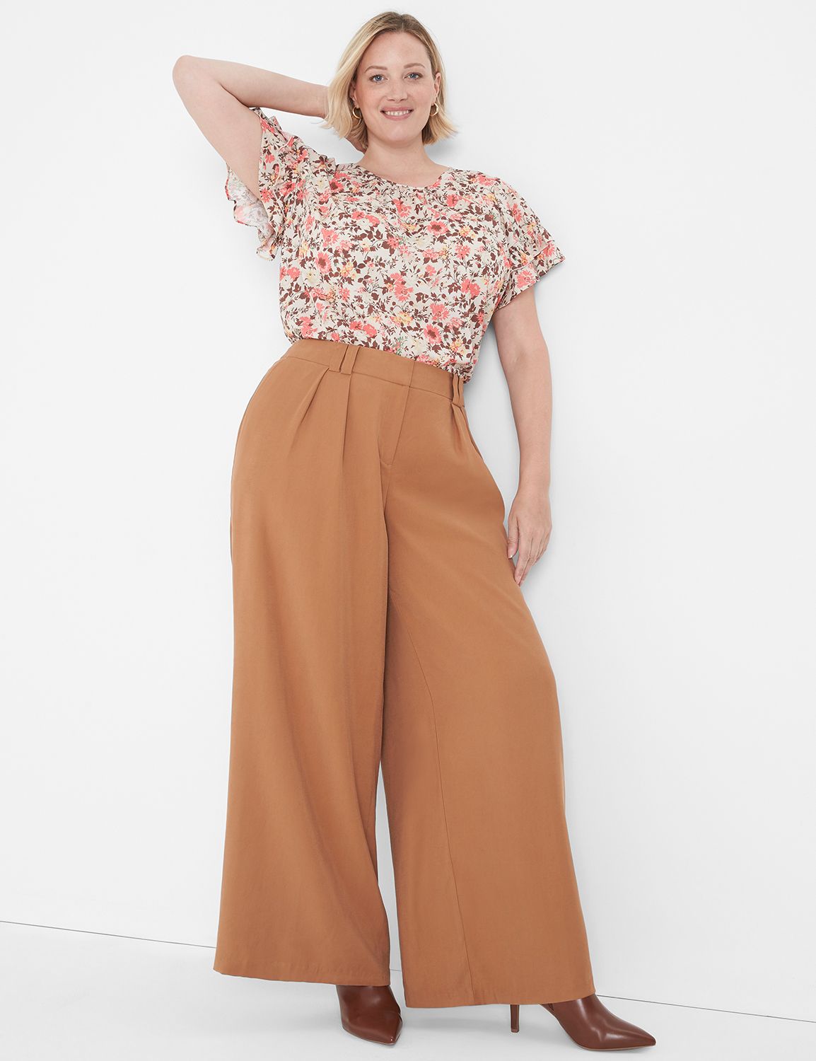 Front Pleat Wide Leg Pant