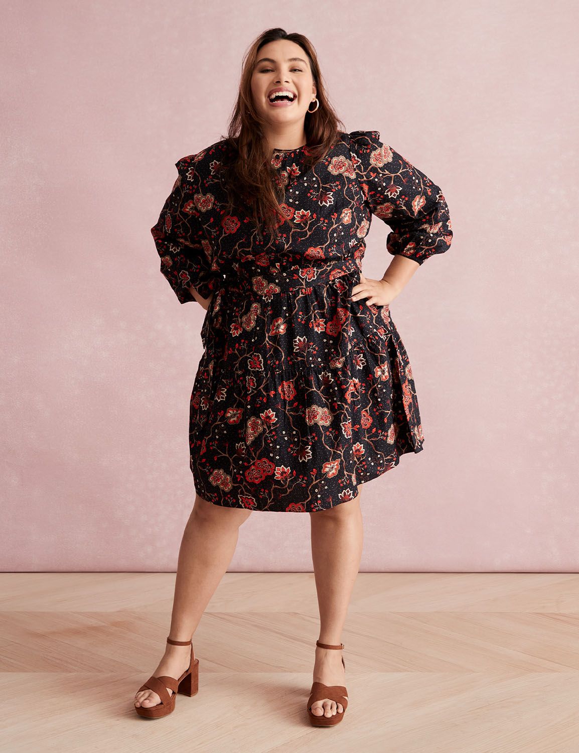 Button down fit store and flare dress