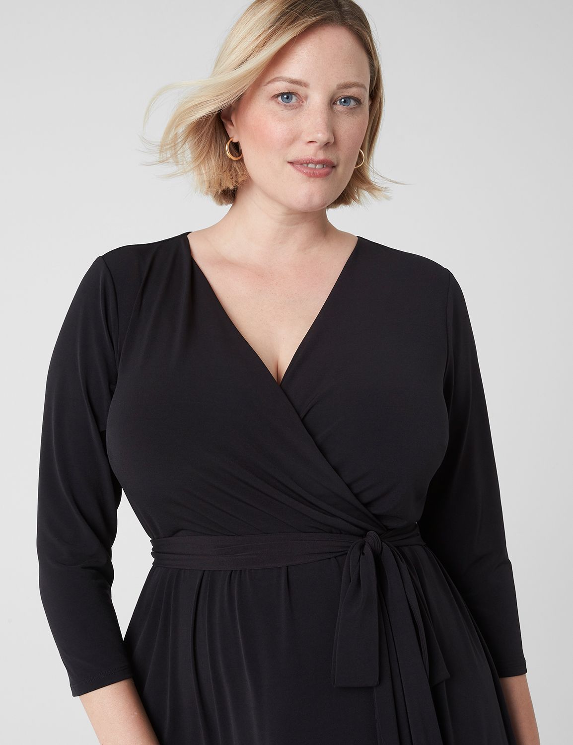 3 4 Sleeve Surplice High Low Dress LaneBryant