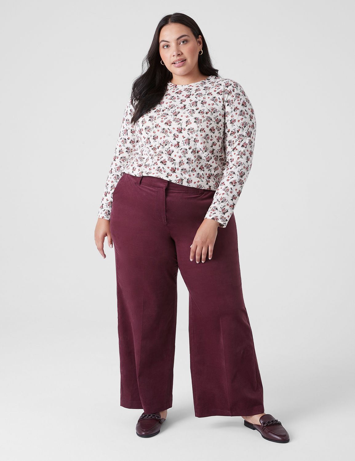 Plus Size Women Stretch Lace-Up Top and Pleated Wide-Leg Pants Two-Piece  Set - The Little Connection