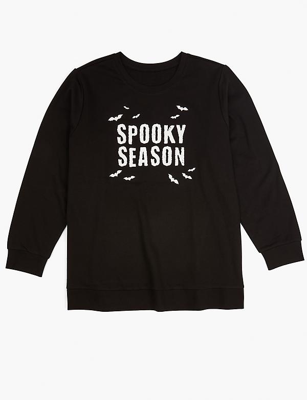 Glitter Spooky Season Graphic Sweatshirt