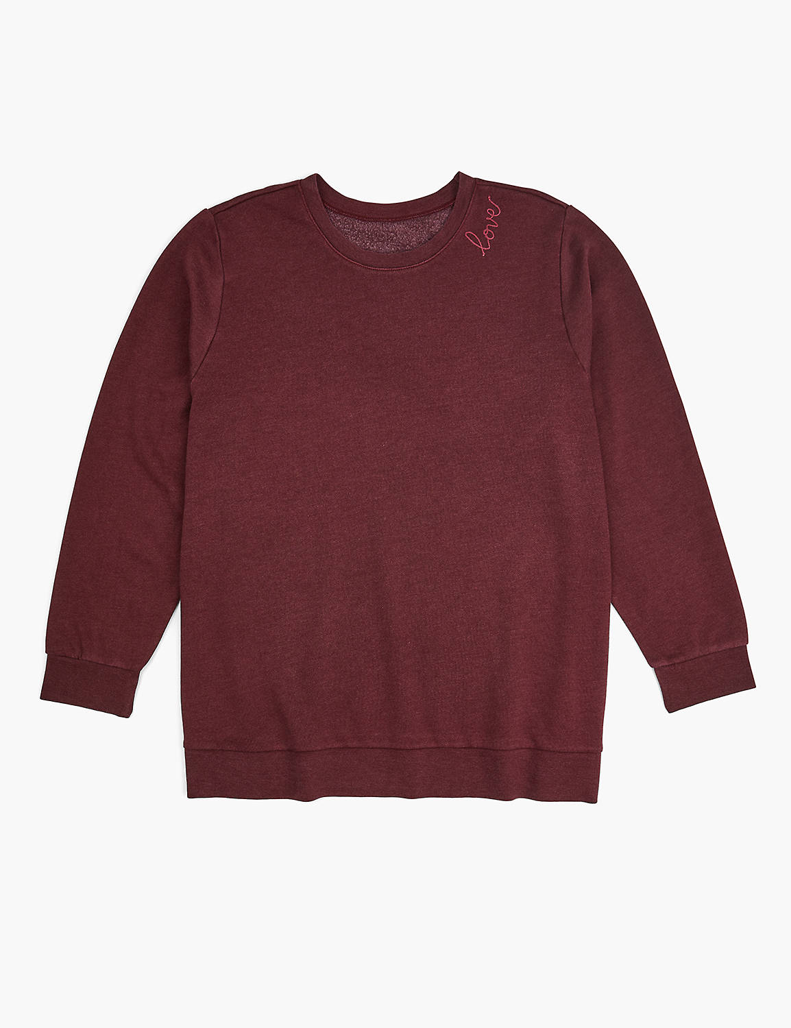 lane bryant embroidered love graphic sweatshirt 22/24 maroon