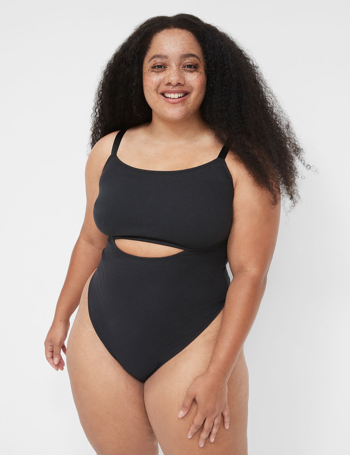 Rib Underbust Keyhole High Leg Thon Product Image 1