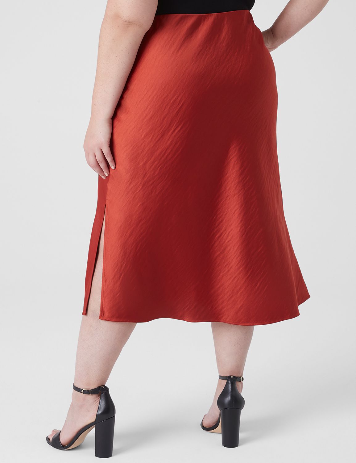 Satin Bias Midi Slip Skirt