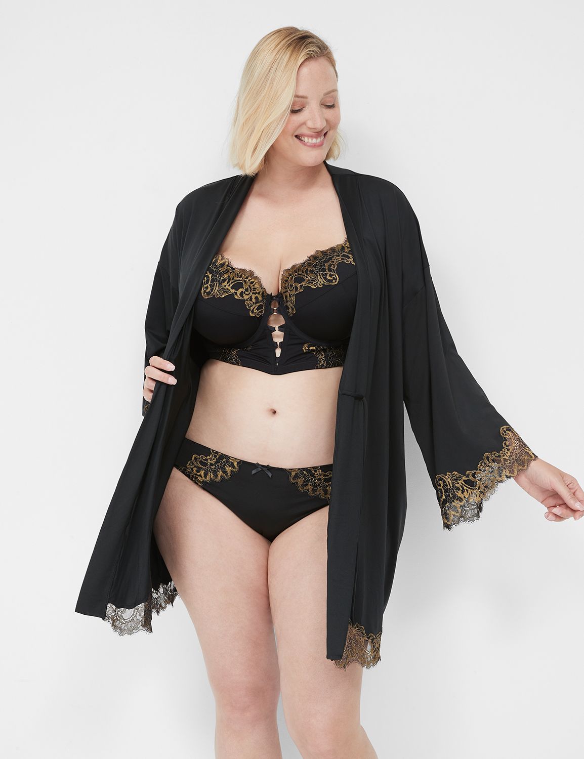 Robes Black Plus Size Sexy Lingerie (Women's)