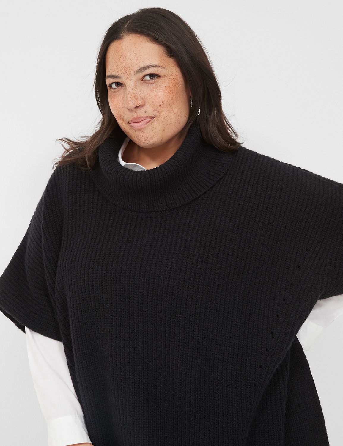 Relaxed Cowlneck Pullover Poncho