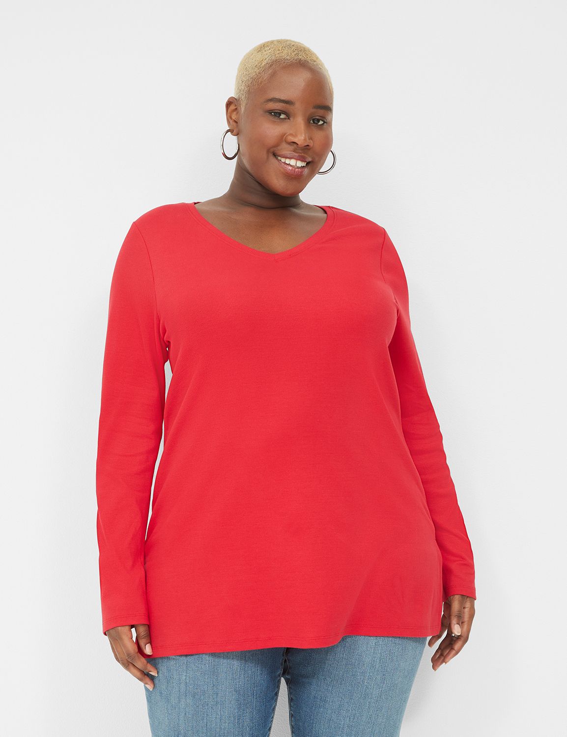 Classic Long-Sleeve V-Neck Tunic