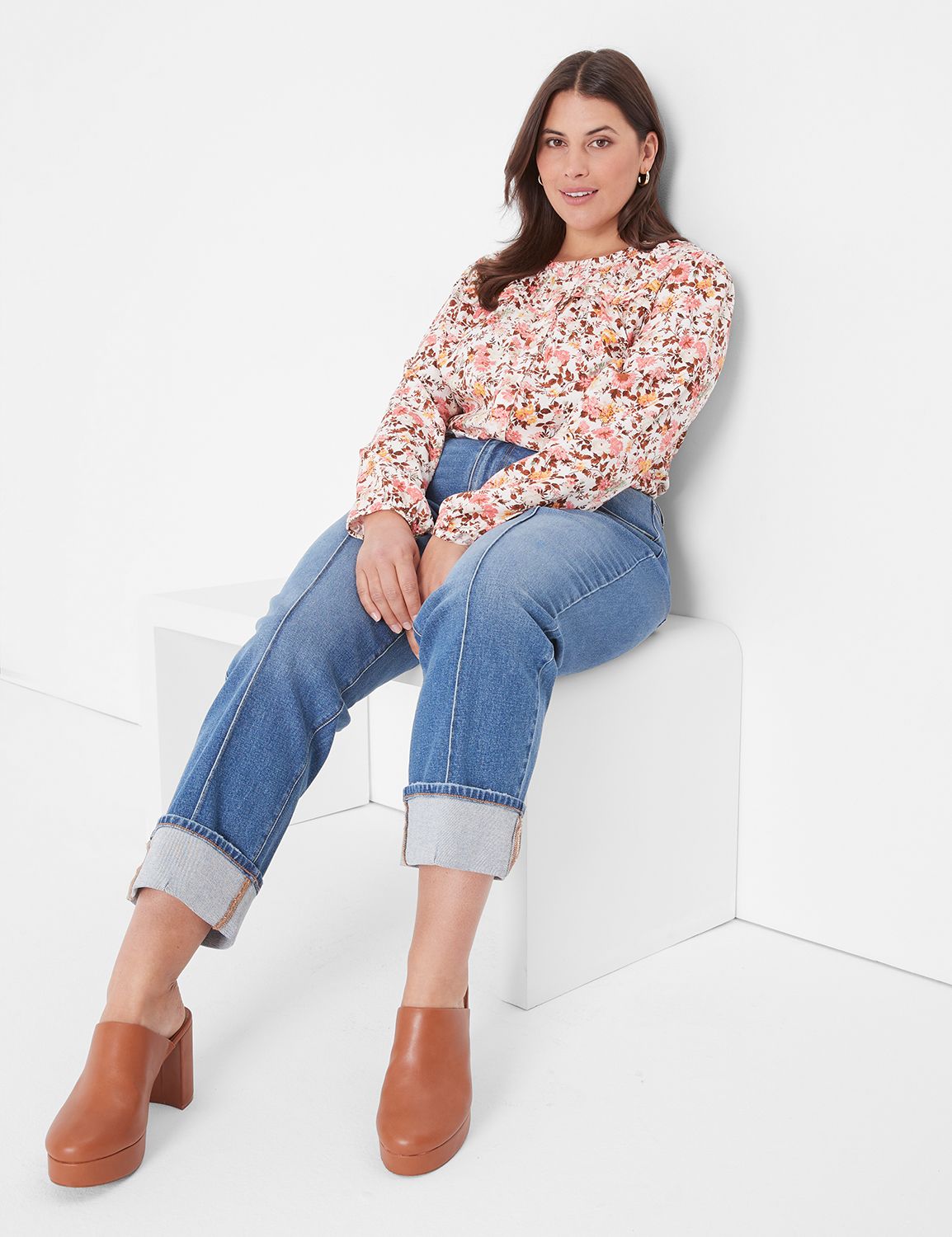 Classic Long Sleeve Flounce Button Product Image 3