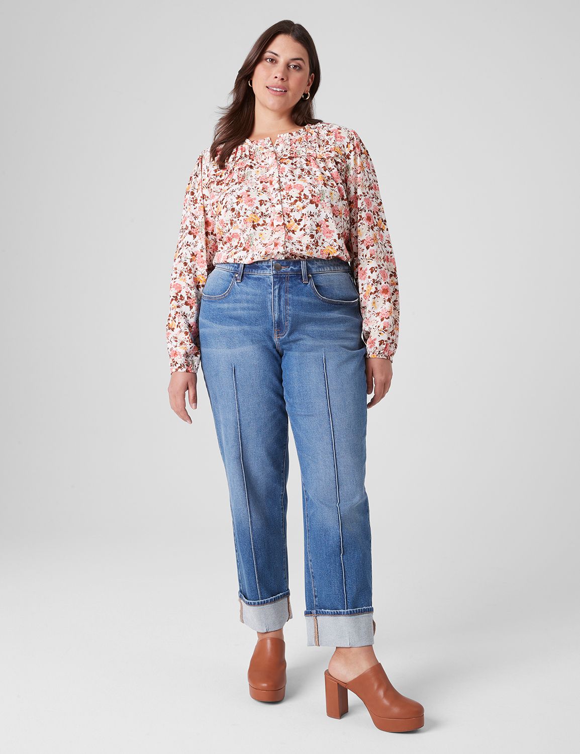 Classic Long Sleeve Flounce Button Product Image 4