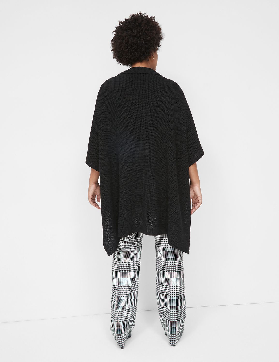 zip front poncho sweater