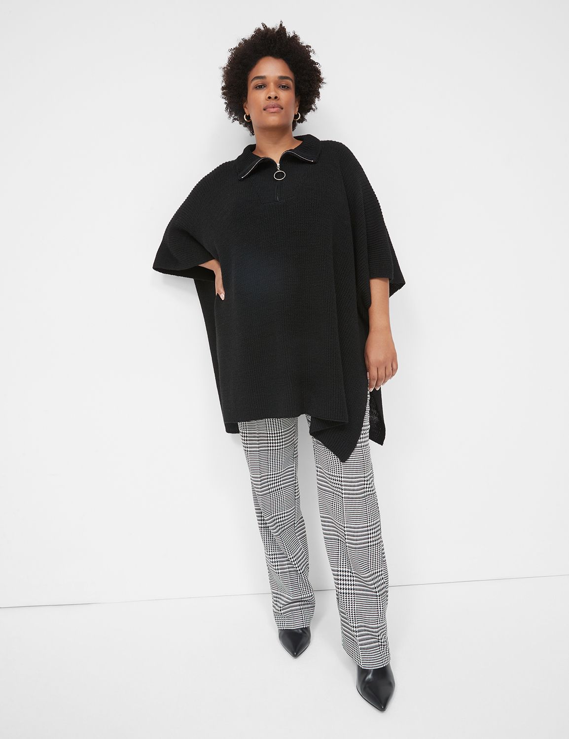 ZIP FRONT MOCK NECK PONCHO LaneBryant