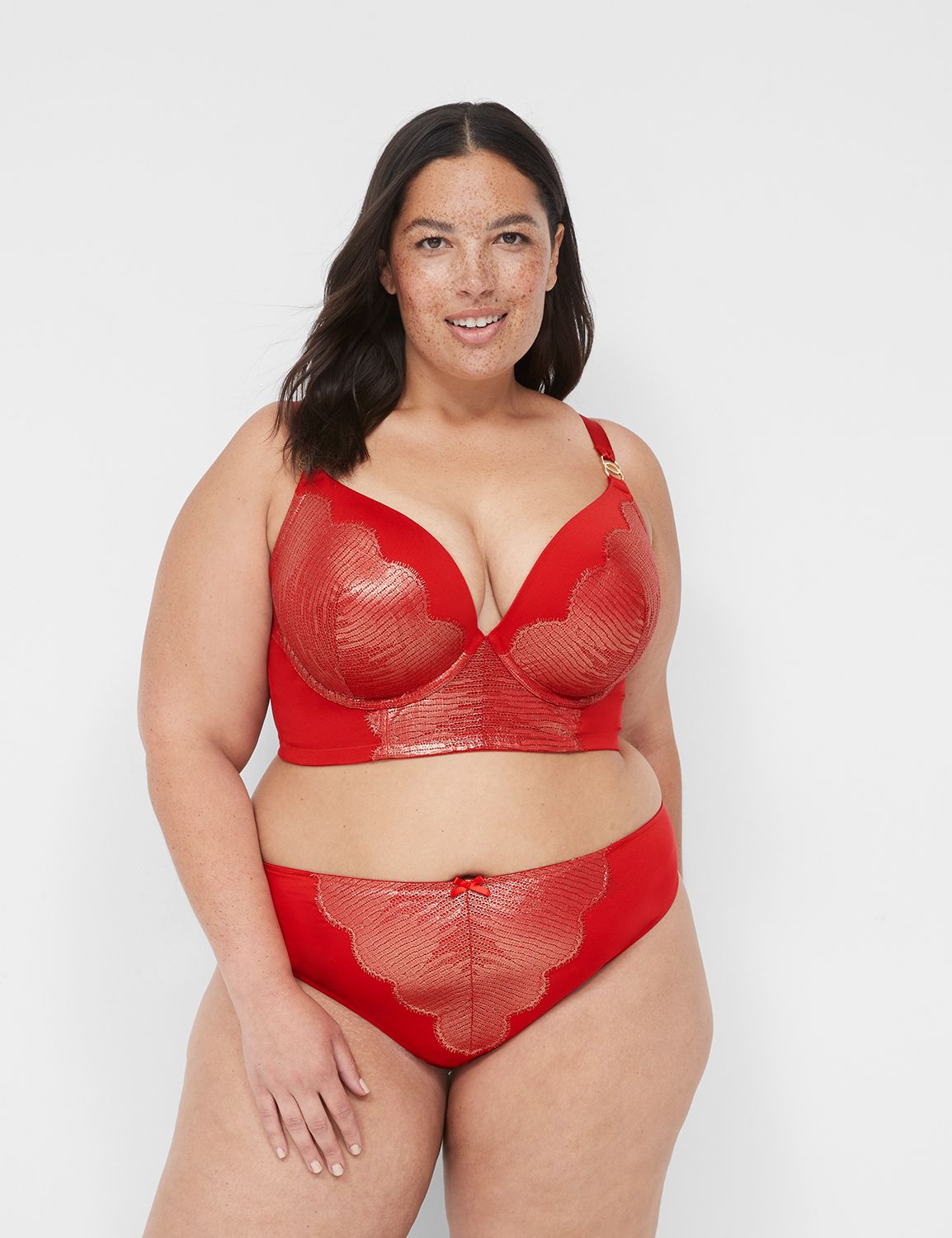 Foiled Lace Boost Plunge longline 1 Product Image 1