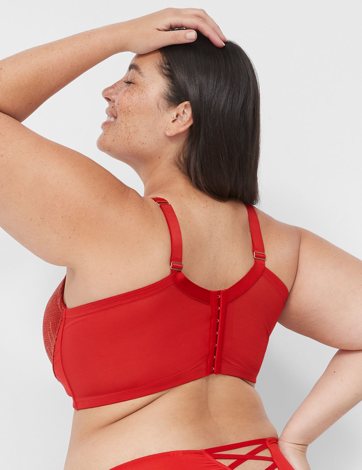 Track No Show Unlined Demi Bra - Red - 44 - H at Skims