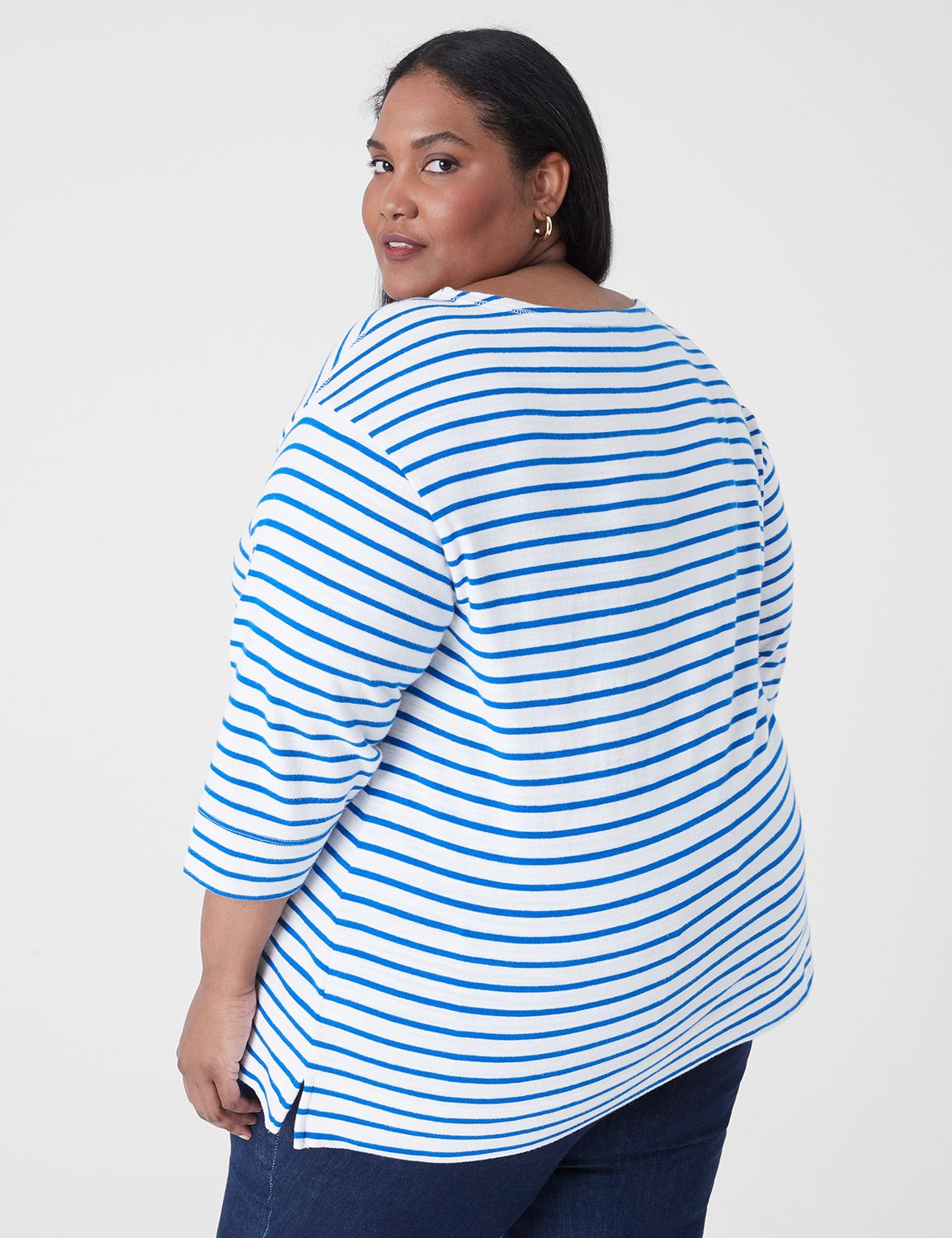 Classic 3/4 Sleeve Drop Shoulder Bo Product Image 2