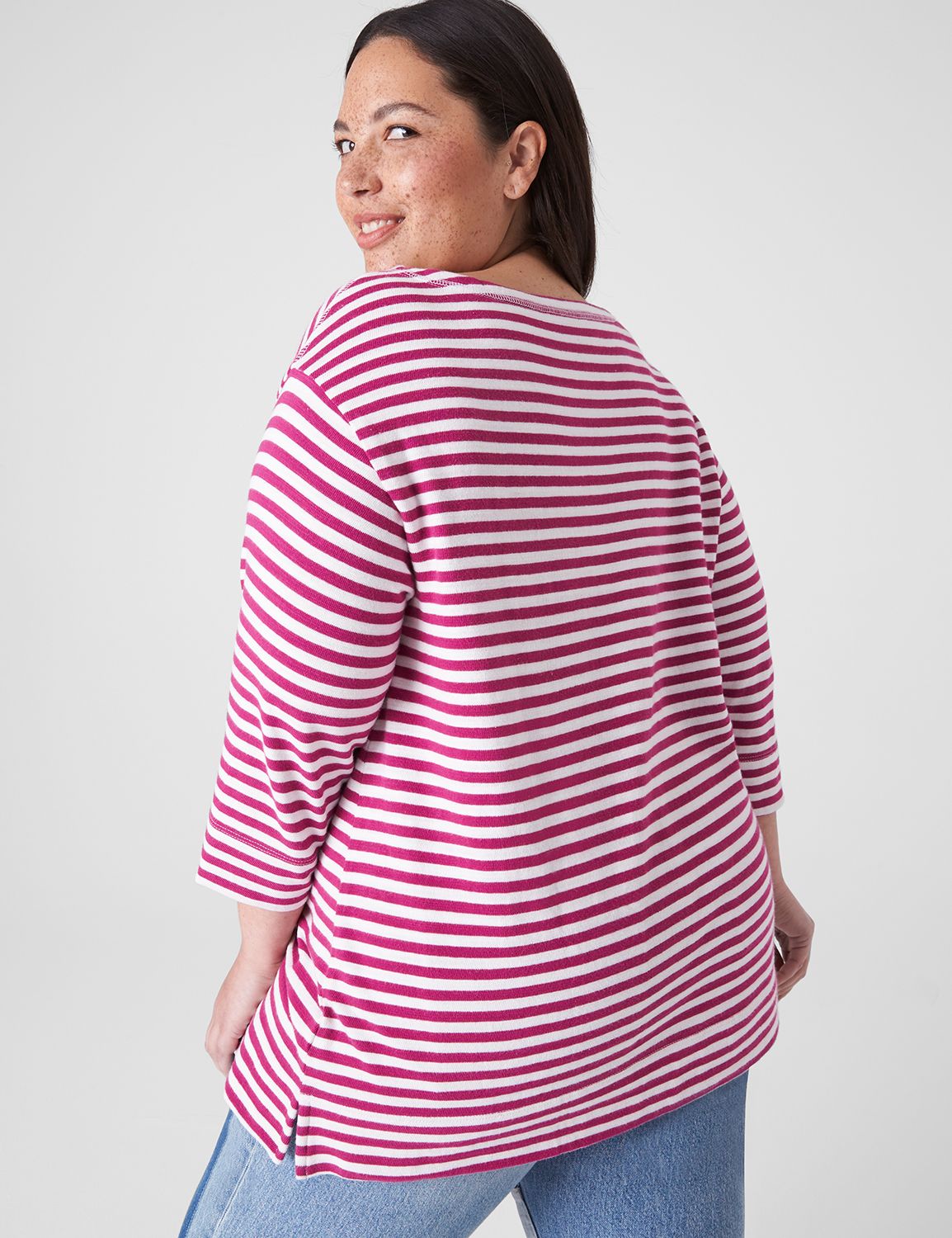Classic 3/4 Sleeve Drop Shoulder Bo Product Image 2