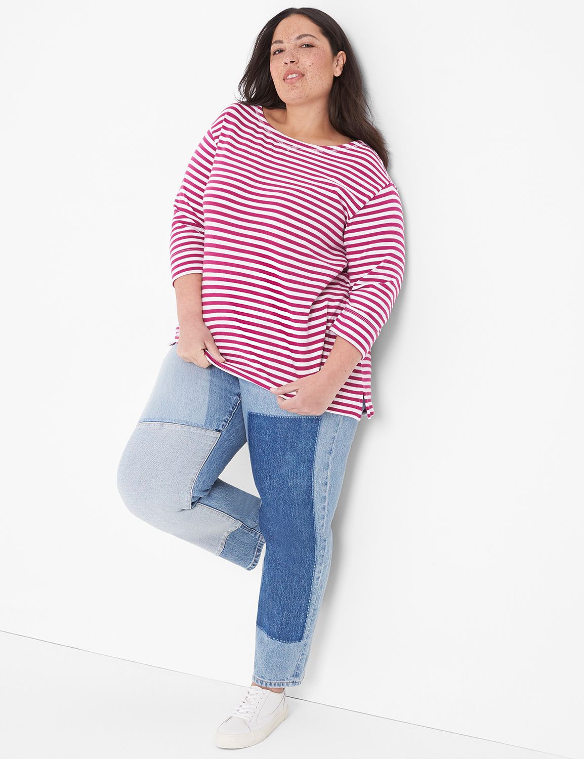 Classic 3/4 Sleeve Drop Shoulder Bo Product Image 3