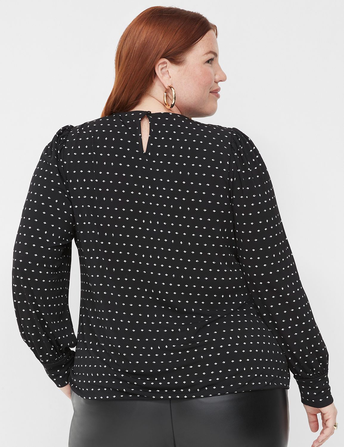 Polka Dot White High Neck Blouse | Oliver Bonas US