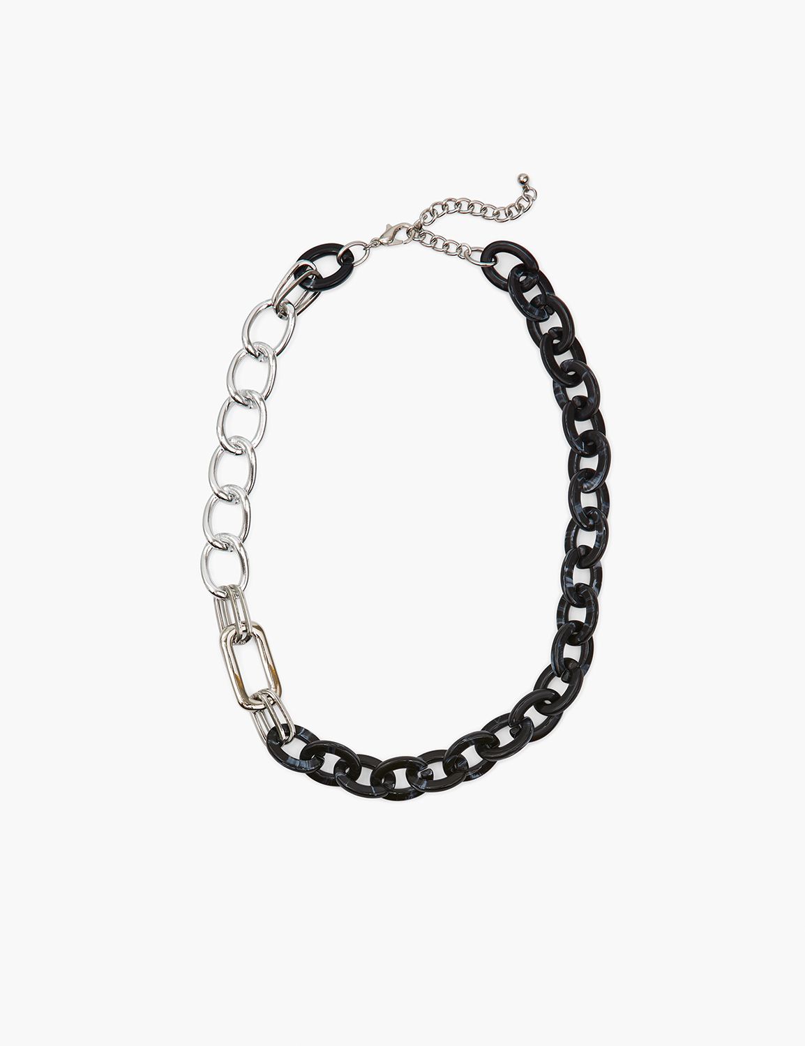 Black & White Resin Chain Link Neck | LaneBryant