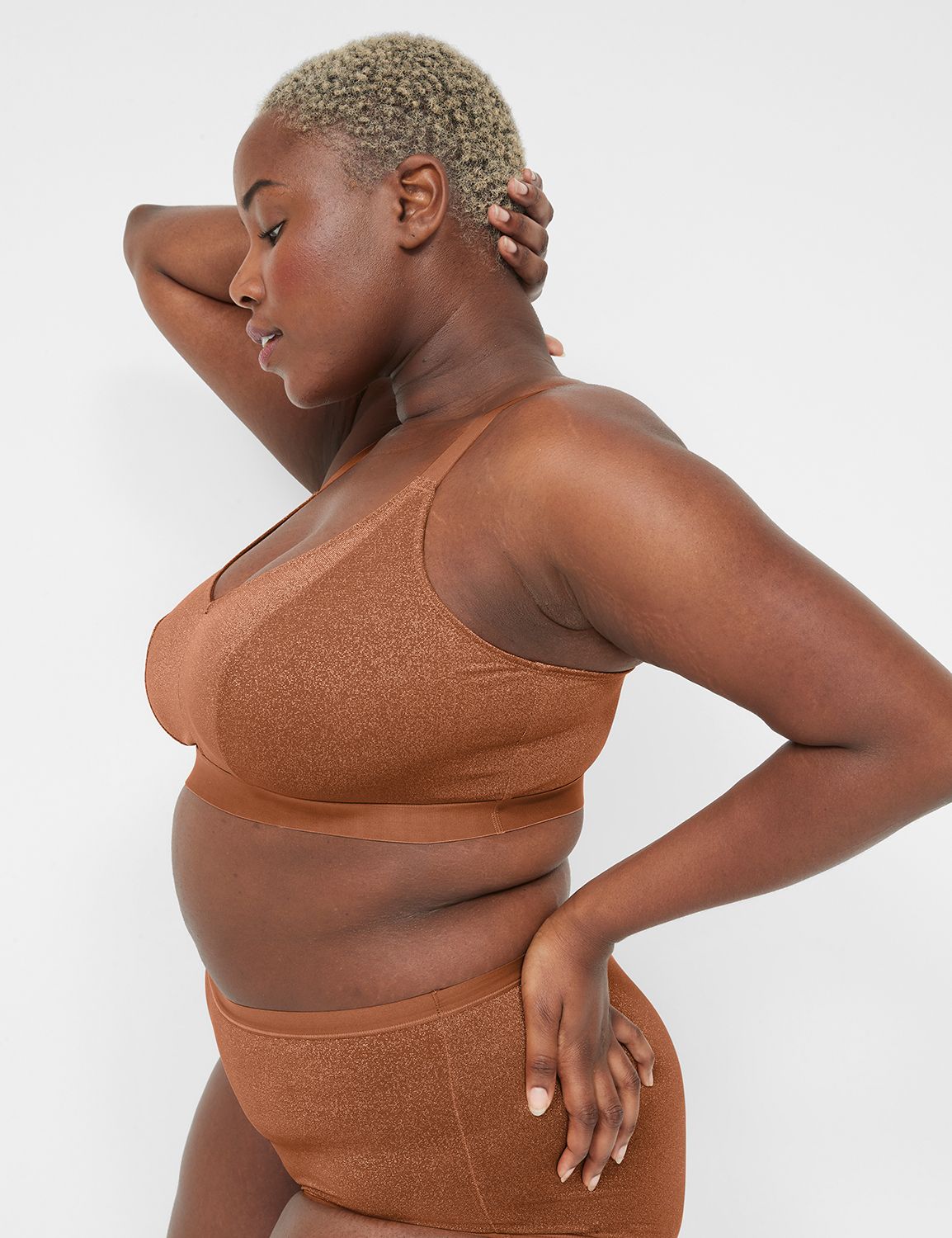 Lane Bryant Glitter Knit Bralette / Argan Oil