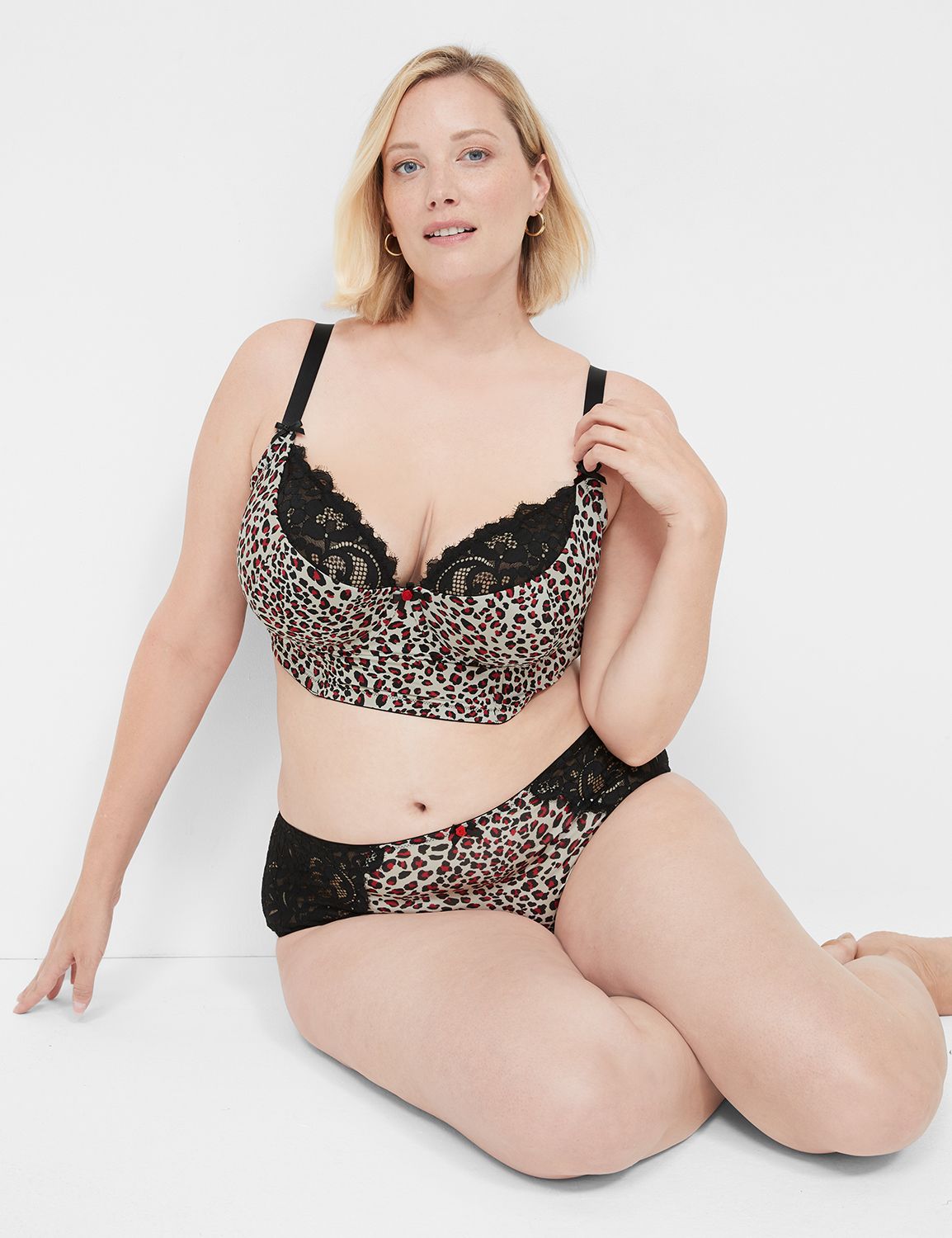 Lace Trim Tie-Up French Style Bikini Set main image 0