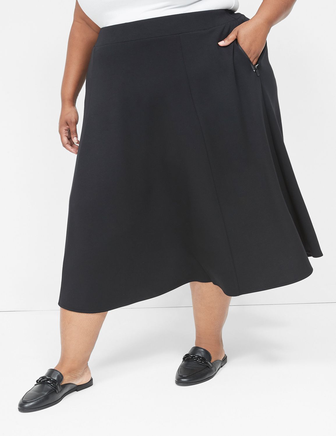 Midi Knit A Line Skirt main image 1