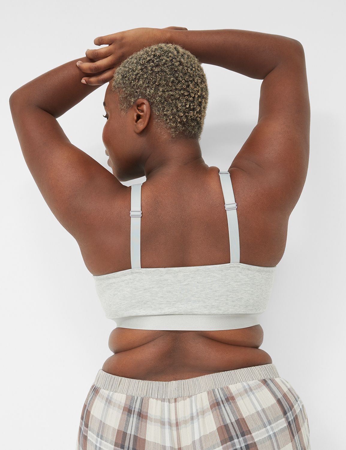 Heather Rib Bralette Lace Trim 1137 Product Image 2