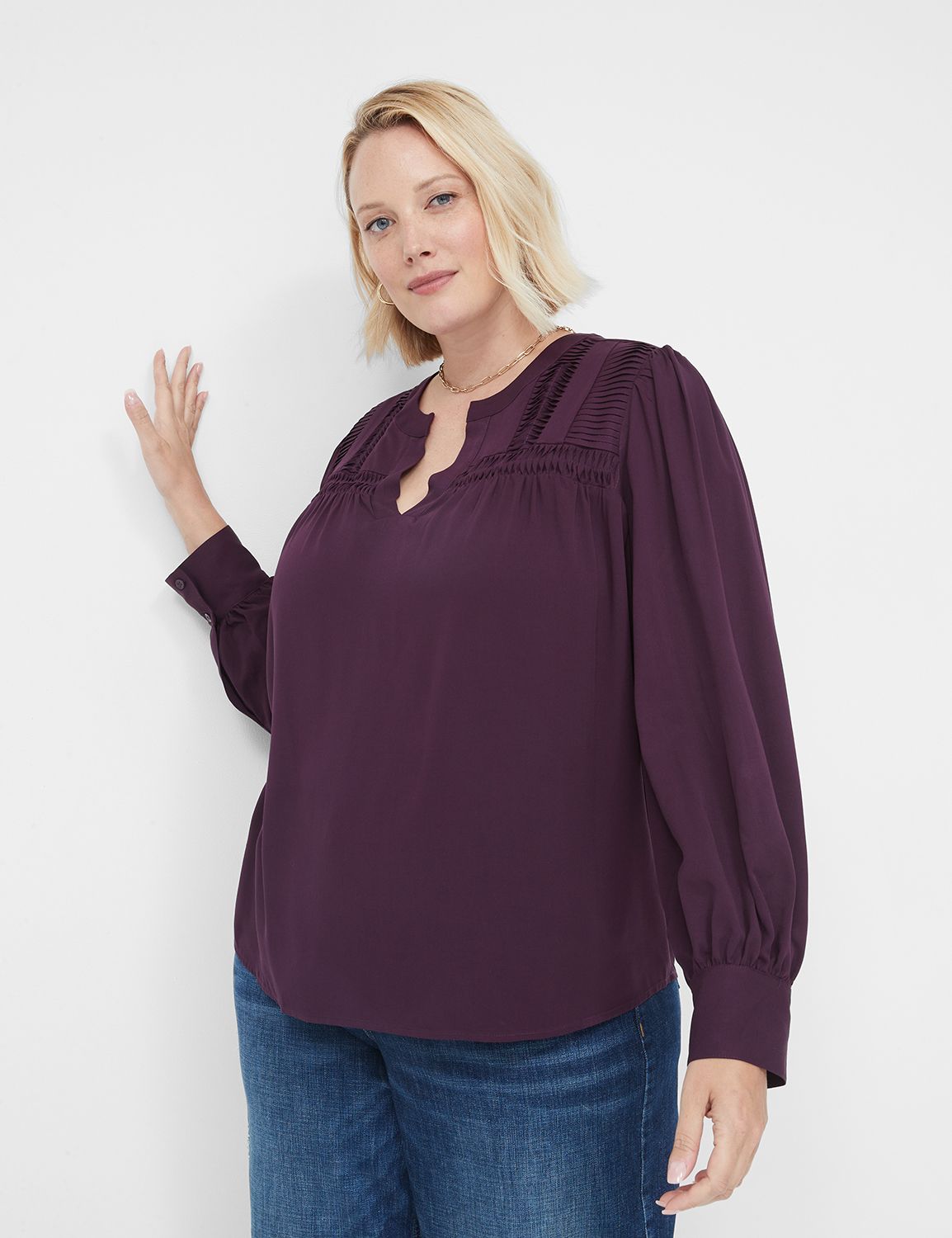 Classic Long Sleeve Yoke Detail 113 LaneBryant