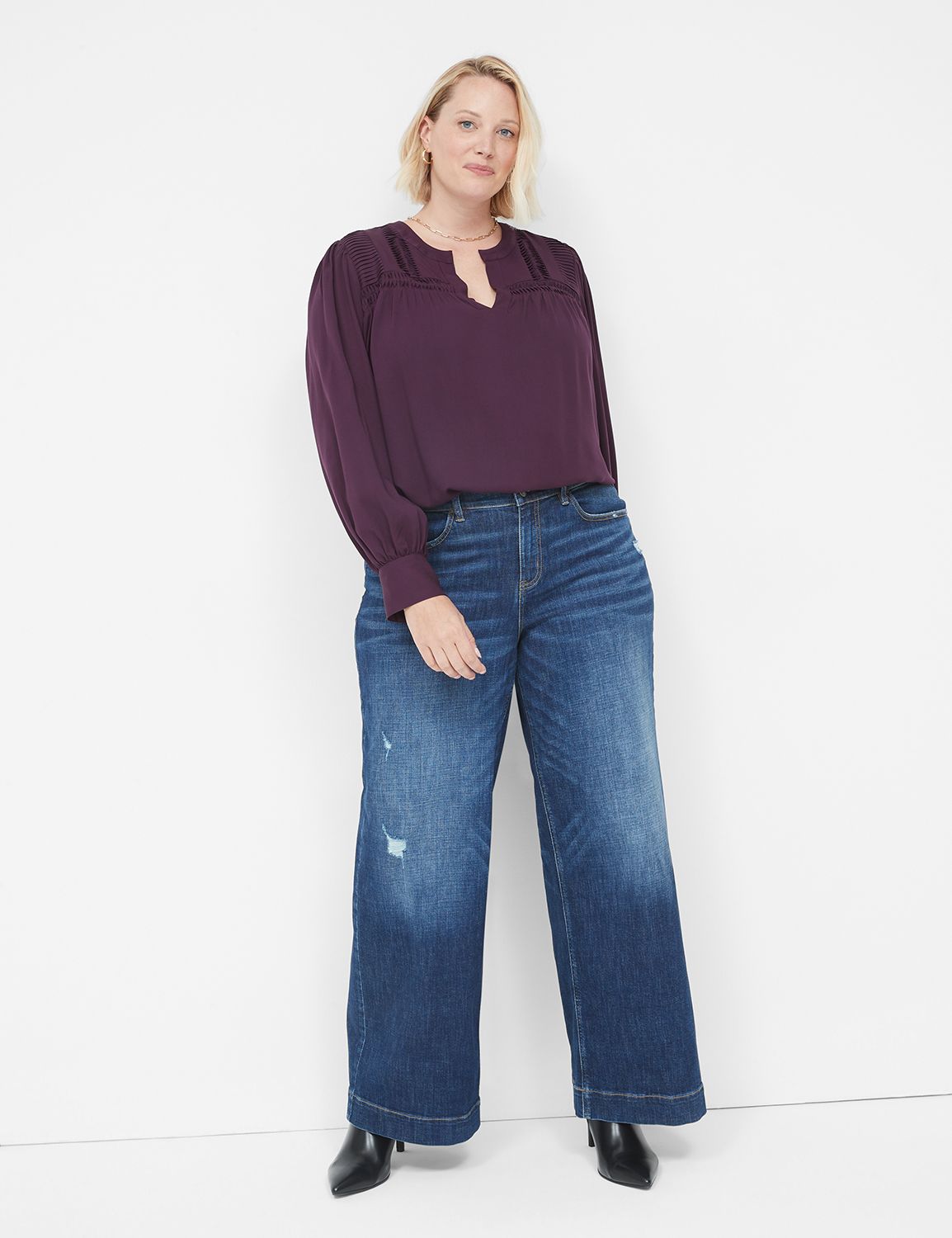 Classic Long Sleeve Yoke Detail 113 LaneBryant